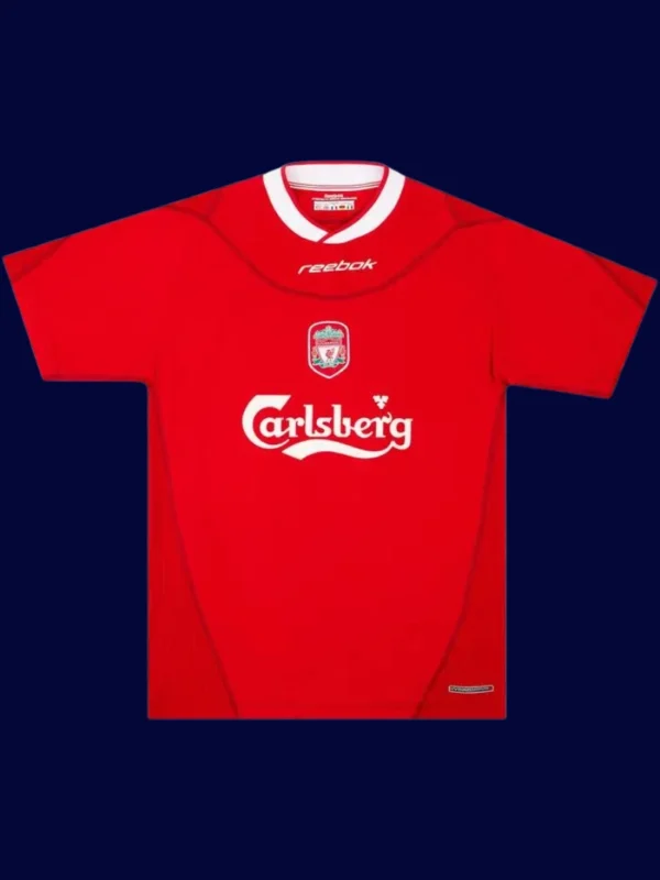 Owen Liverpool home red retro shirt front 02/04, high-quality breathable fan gear.