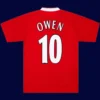 Owen Liverpool home red retro shirt back 02/04 with #10, high-quality breathable design.