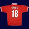 Owen 18 Liverpool Home Red Retro Shirt 9698B - KFCool – Football Jerseys & Soccer Kits Store Owen Liverpool home red retro shirt back 96/98 with #18, high-quality breathable design.