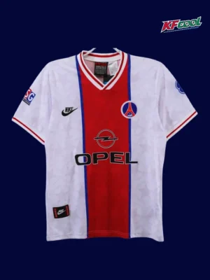 PSG Away Classic Retro Jersey 199596A PSG away classic retro jersey 1995/96 front blue white vintage design