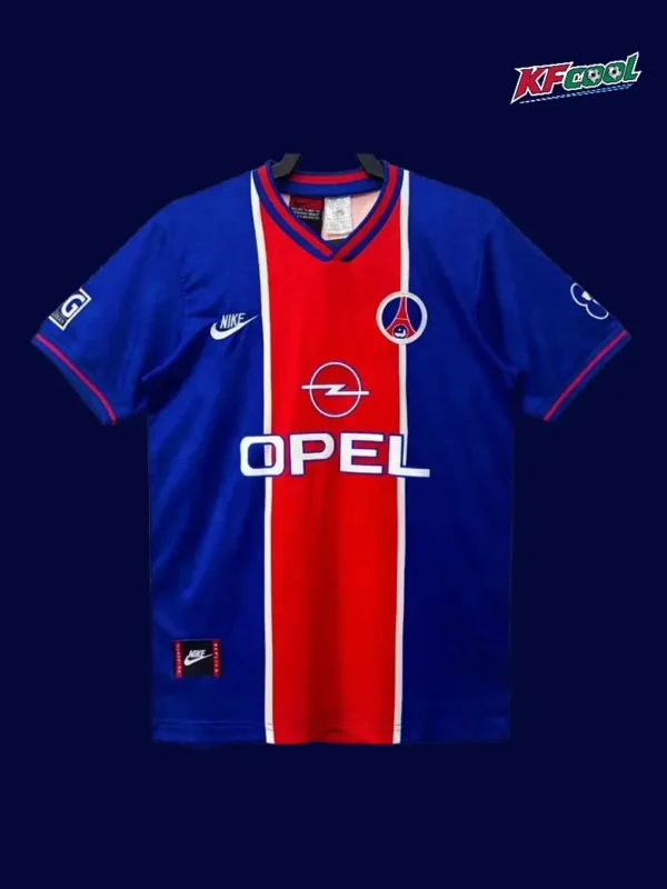 PSG home classic retro jersey 1995/96 front navy red vintage design