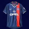 PSG home classic retro jersey 2001/02 front navy blue red design