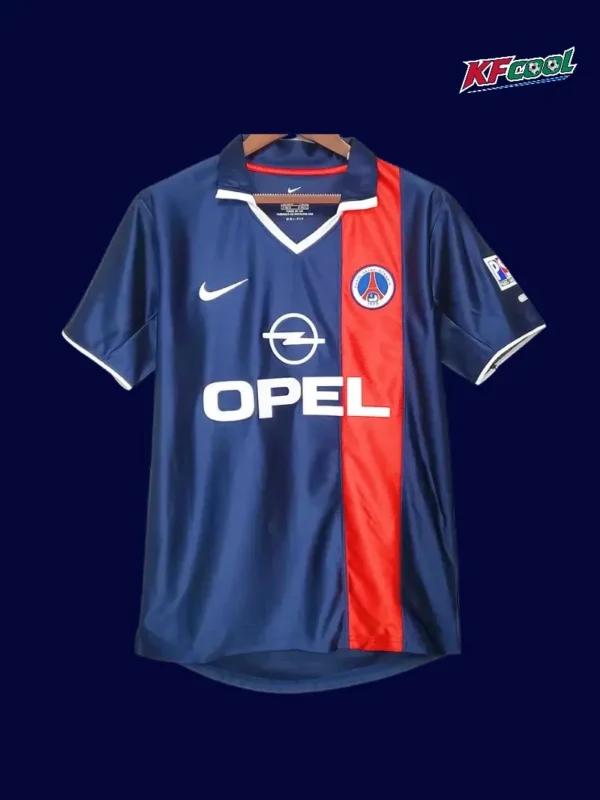 PSG home classic retro jersey 2001/02 front navy blue red design