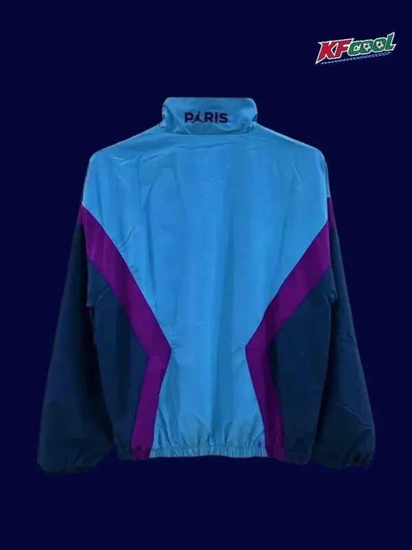 PSG Jordan Light blue Windbreaker 2526B - kfcool.com PSG 25/26 Jordan light blue windbreaker back view