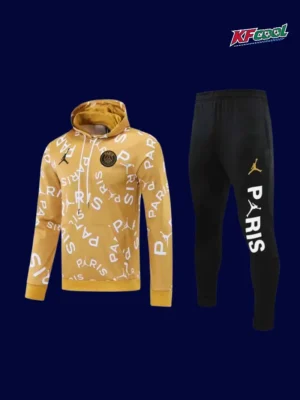 PSG yellow hoodie tracksuit 25/26 fans version front view