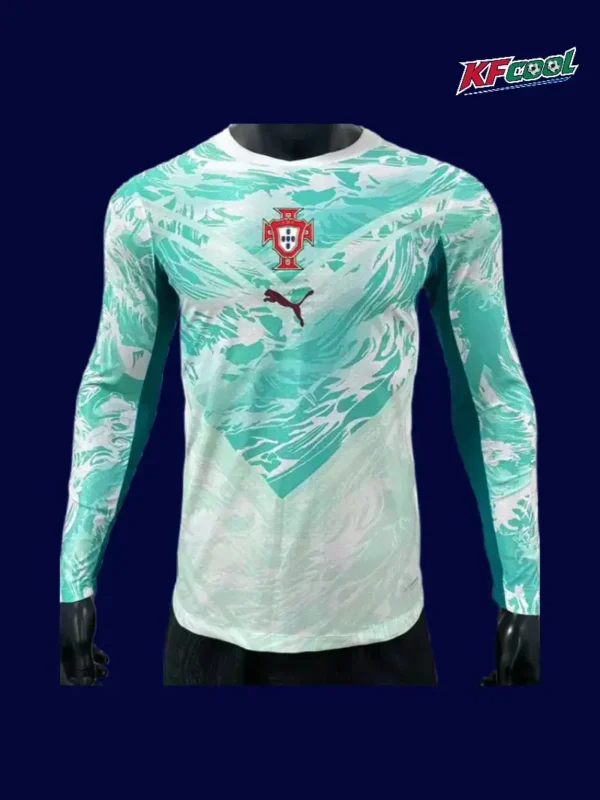 Portugal away long sleeve player jersey 26/27 front, athletic fit
