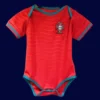 Portugal home red babysuit 26/27 front — infant crawl suit, soft