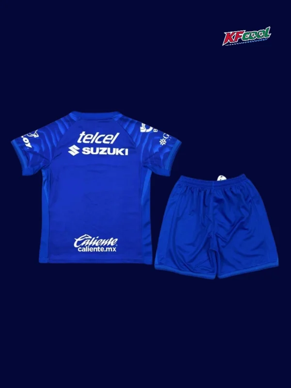 Pumas UNAM away blue kids kits 25/26 back view