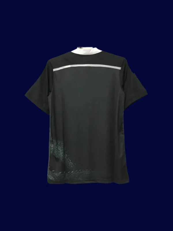 Real Madrid Black Dragon Retro Jersey 1415B - kfcool.com back view of black dragon retro football jersey (14/15) showing patterned back and number-ready panel.