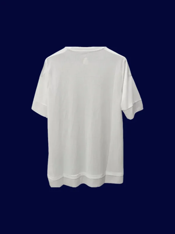 back view of white home retro football jersey (15/16) showing simple back panel and number-ready area.