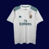 Real Madrid Home White Retro Jersey 1718A - kfcool.com front view of white home retro football jersey (17/18) with classic crew neck and stitched trims.