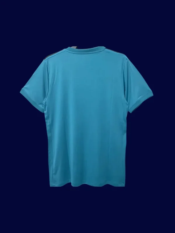 Real Madrid Third Green Retro Jersey 1718B - kfcool.com back view of green third retro football jersey (17/18) showing smooth back panel and number area.