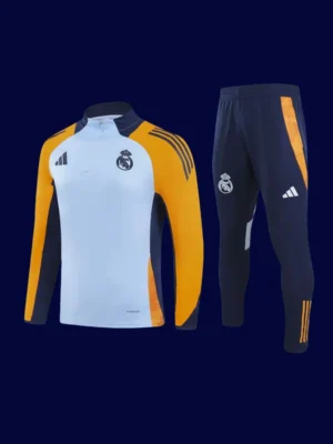 front view of modern tracksuit top with tapered fit and full zip (2025).
