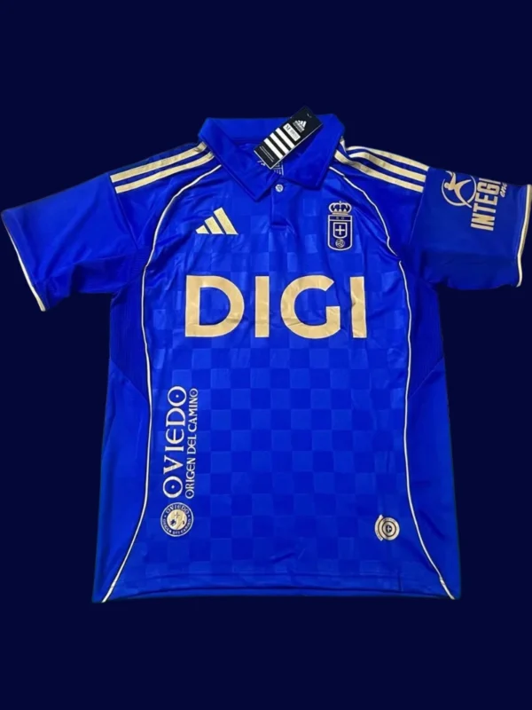 Real Oviedo Home Jersey 25/26 Fans Version front with club crest and classic home design.
