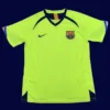 Ronaldinho Barcelona away green retro jersey front 05/06, high-quality breathable fan gear.