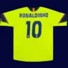 Ronaldinho Barcelona away green retro jersey back 05/06 with #10, high-quality breathable design.