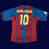 Ronaldinho Barcelona home retro jersey back 04/05 with #10, high-quality breathable design.