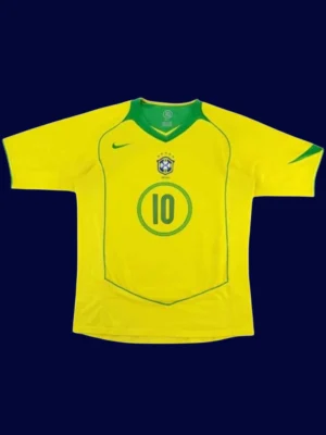 Ronaldinho #10 Brazil Home Yellow Retro Jersey 2004