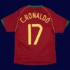 Ronaldo home retro jersey back view with #17, collectible and lightweight breathable shirt.