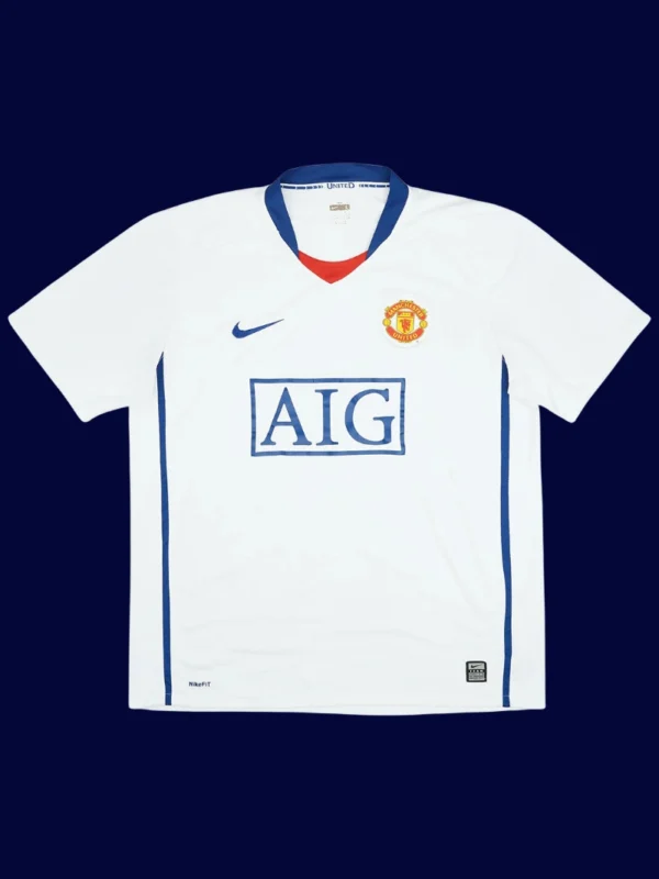 Ronaldo 7 Manchester United Away Retro Jersey 0809A - kfcool.com Ronaldo retro away jersey front, vintage breathable fans classic.