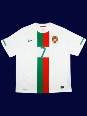 Ronaldo #7 Portugal Away White Retro Jersey 2010