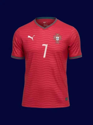 Ronaldo #7 Portugal Home Red Jersey World Cup 2026