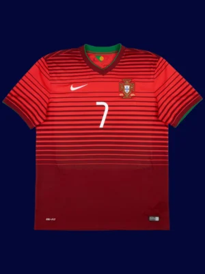 Ronaldo #7 Portugal Home Red Retro Jersey 2014