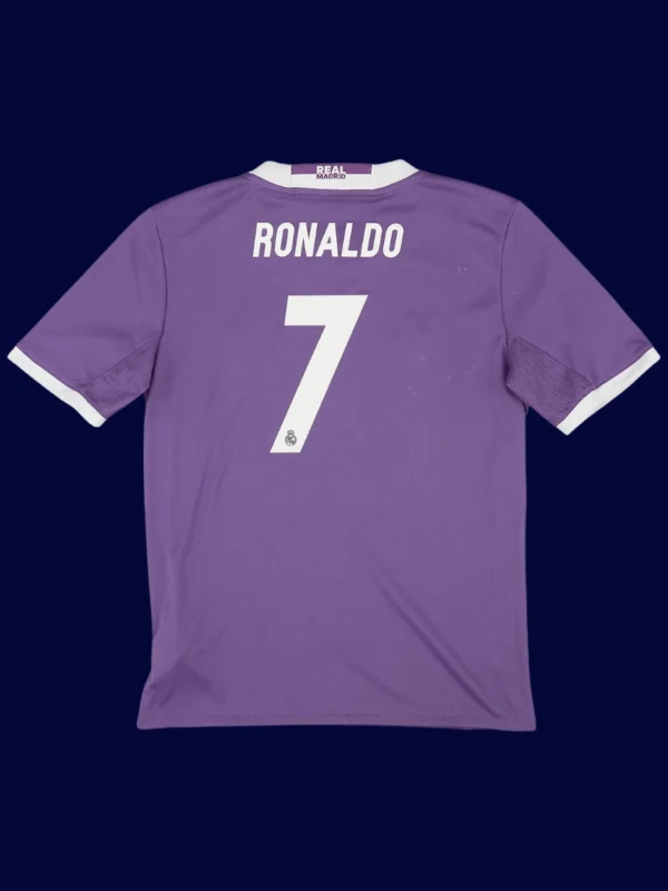 Ronaldo 7 Real Madrid Away Purple Retro Jersey 1617B - kfcool.com Real Madrid away purple retro jersey back with #7, Ronaldo iconic design, lightweight breathable.