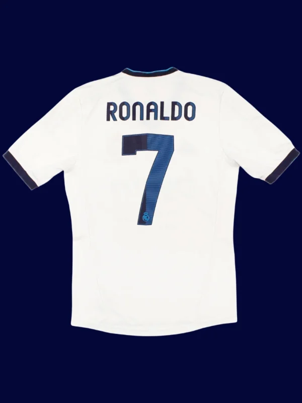 Ronaldo 7 Real Madrid Home White Retro Jersey 1213B - kfcool.com Real Madrid home white retro jersey back with #7, Ronaldo legendary design, breathable and light.