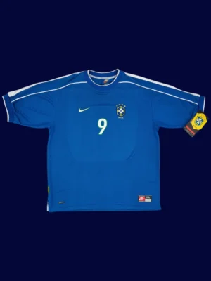 Ronaldo #9 Brazil Away Blue Retro Jersey World Cup 1998