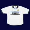 Ronaldo Inter Milan away white retro jersey front 98/99, high-quality breathable fan gear.