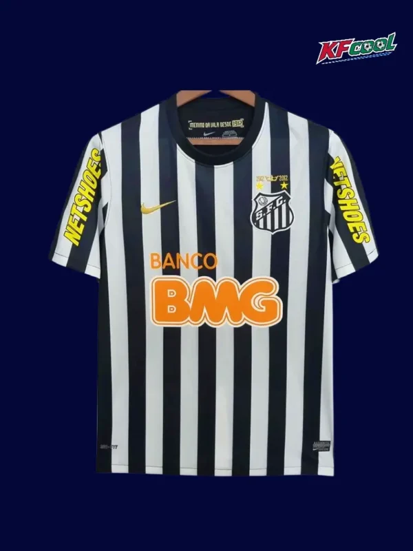Santos away classic retro jersey 2013/14 front white black away design