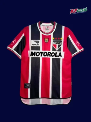 Sao Paulo away classic retro jersey 2000 front white red black away design
