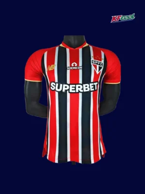 Sao Paulo away jersey 25/26 player version front black white red design