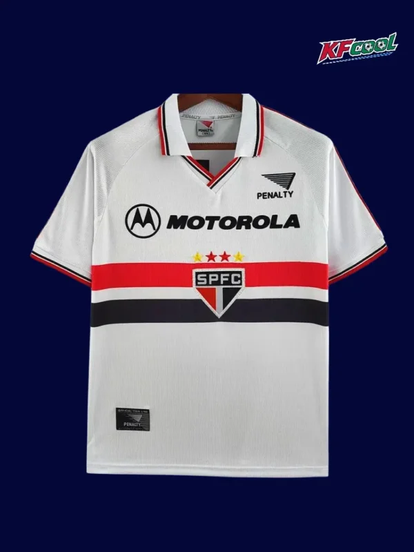 Sao Paulo home classic retro jersey 2000 front white red black stripes