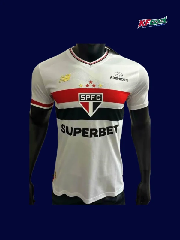 Sao Paulo home jersey 25/26 player version front white red black stripes