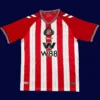 Sunderland Home Jersey 2526 Fans Version1 - KFCool – Football Jerseys & Soccer Kits Store Sunderland Home Jersey 25/26 Fans Version front with classic red-and-white stripes and club crest.