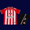 Sunderland Home Jersey Kids kits 2526A - KFCool – Football Jerseys & Soccer Kits Store Sunderland Home Kids Kits 25/26 front with mini crest and youth-friendly fit.