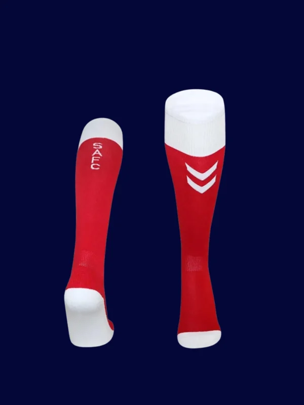 Sunderland Home Red Sock 25/26 front showing official club colors.