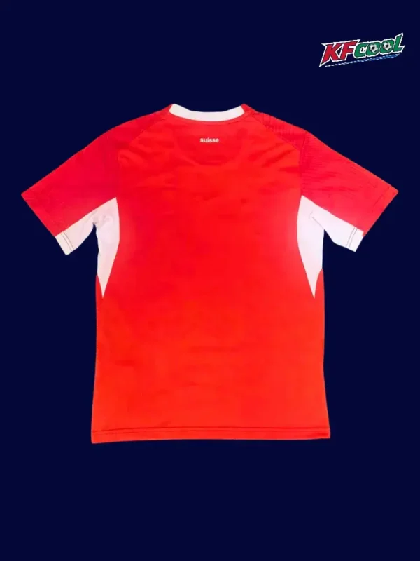 Switzerland home red jersey 26/27 fans back with collar detail