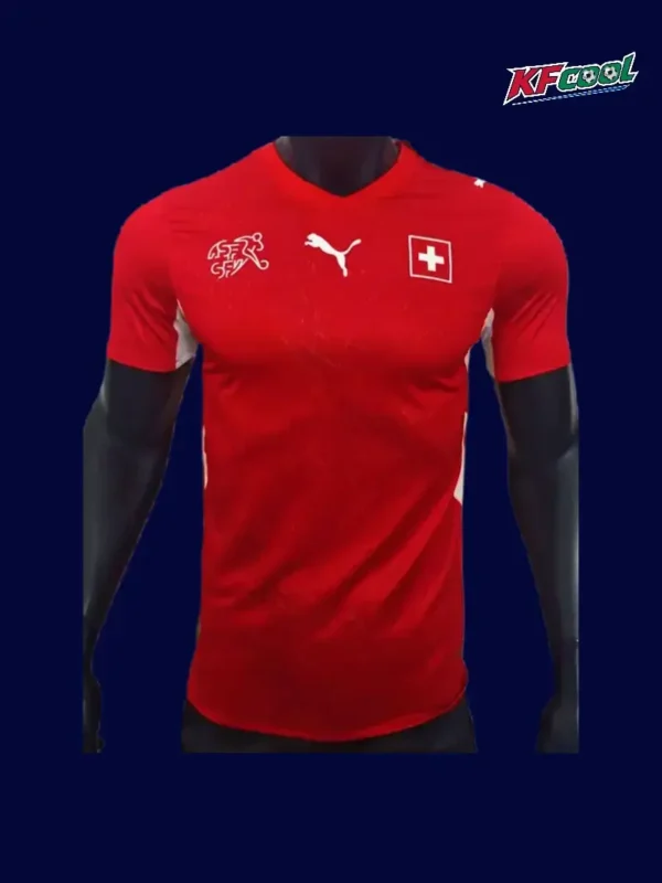 Switzerland Home Red Jersey 2627 Player Version1 - KFCool – Football Jerseys & Soccer Kits Store Switzerland 26/27 home player jersey front — pro fit, red design