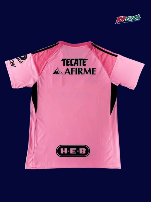 Tigres 25/26 pink goalkeeper jersey back view custom number