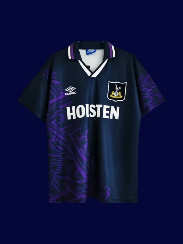 Tottenham Away Retro Jersey 9495A - KFCool – Football Jerseys & Soccer Kits Store front view of Tottenham away retro jersey (94/95) in traditional colors.