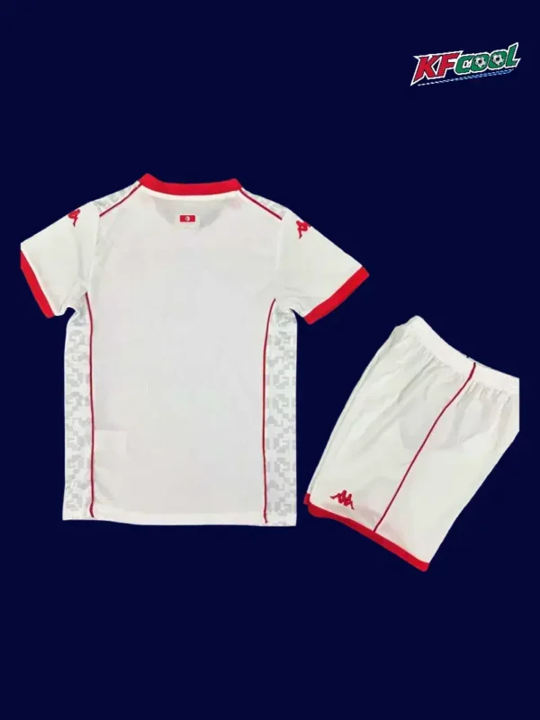 Tunisia away white kids kit 26/27 back with name area