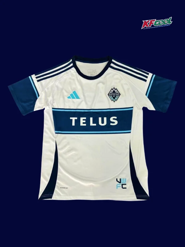Vancouver Whitecaps home jersey 25/26 fans version front white blue stripes
