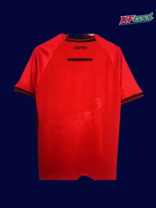 Albania 25/26 home jersey back view with number placement