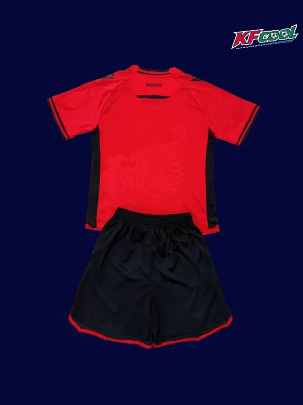 Albania kids 25/26 home jersey back with name and number space