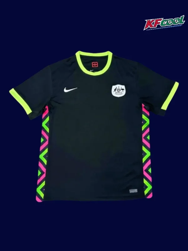 Australia Home Black Jersey 2526 Fans Version1 - kfcool.com Australia 25/26 black home football jersey front with crest
