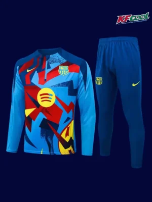 Barcelona Blue Training Tracksuit 2627A Barcelona 2026 football training tracksuit front with full-zip design