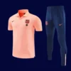 Barcelona Pink POLO Training Tracksuit 2627A - kfcool.com Barcelona 2526 pink training tracksuit front with club crest / lightweight design